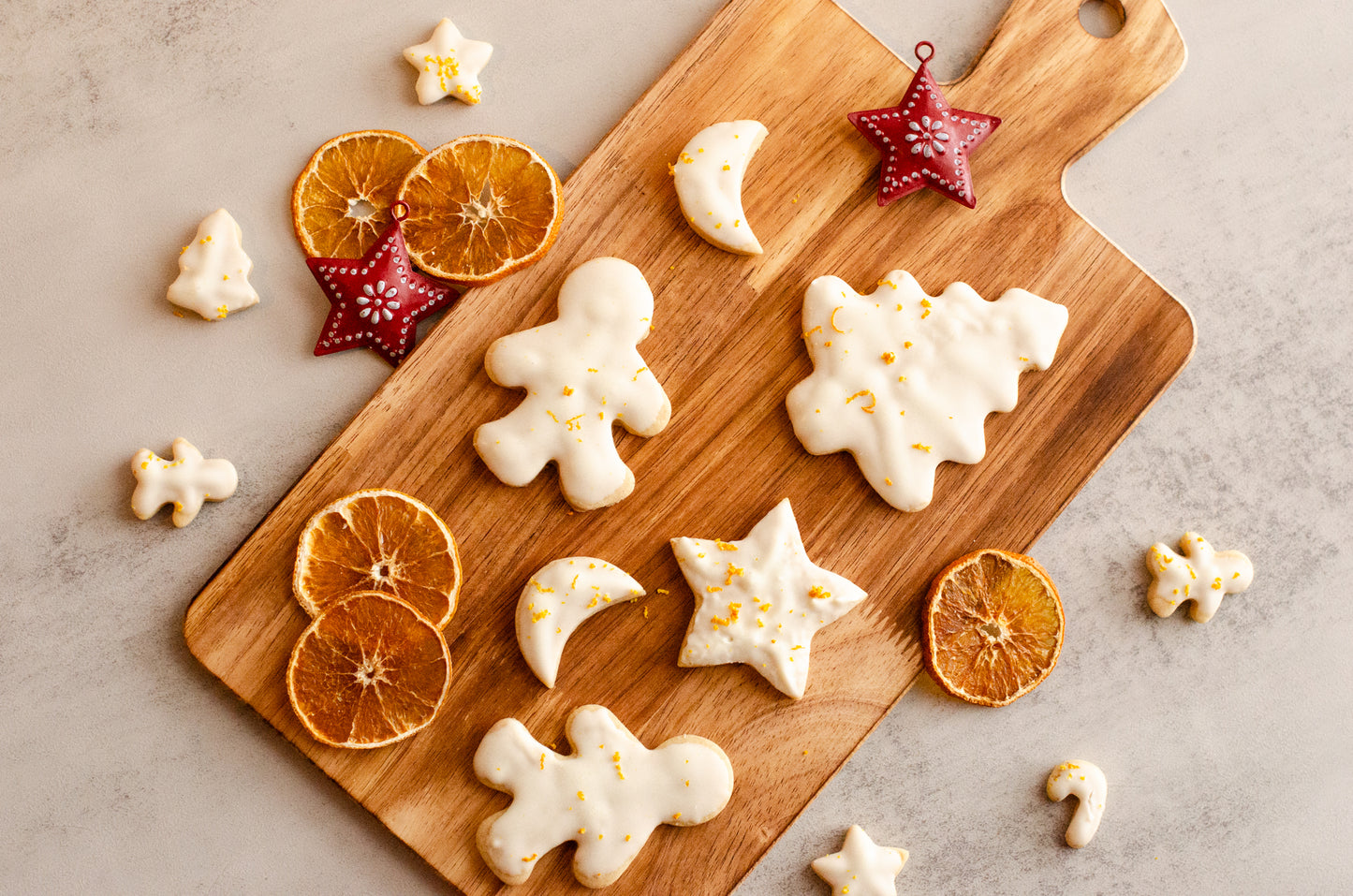 White chocolate citrus cut-out cookies with soft icing, homemade and fresh-baked by Chillable Bake Shop in Darien, Wisconsin.